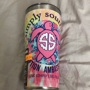 Simply Southern tervis tumbler cup tie dye turtle lid NEW beach vacation